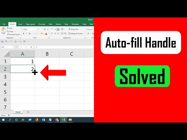 How to solve "drag to fill not working" or enable fill handle and cell drag & drop in excel