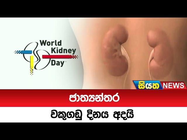 ජාත්‍යන්තර වකුගඩු දිනය අදයි | Siyatha News
