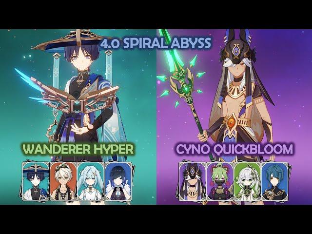 4.0 Spiral Abyss Wanderer Hypercarry & Cyno Quickbloom Genshin Impact