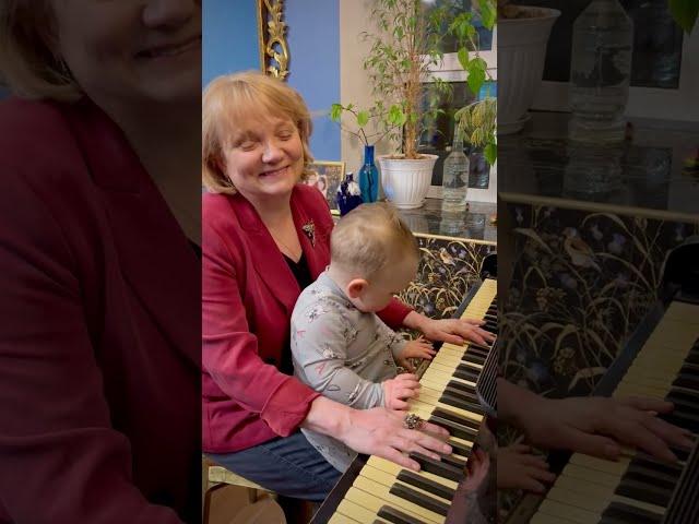 Grandma does not play piano, but Gavriil does in his 1.5 y.o.