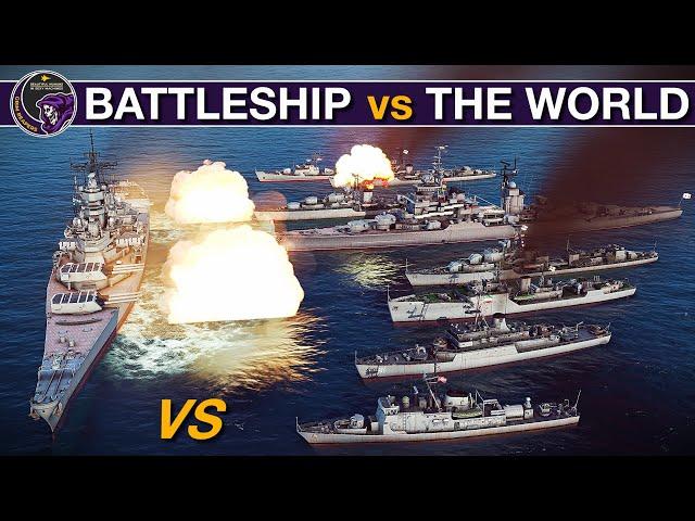 Guns Battle: One Iowa Battleship vs Eight Various Warships | Sea Power