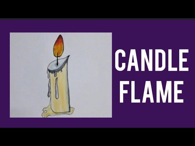 How to draw a candle flame easily# how to draw and label candle flame