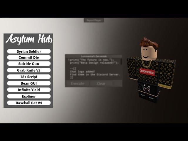 Roblox ServerSide Script [FREE] [LEAKED] Asylum GUI