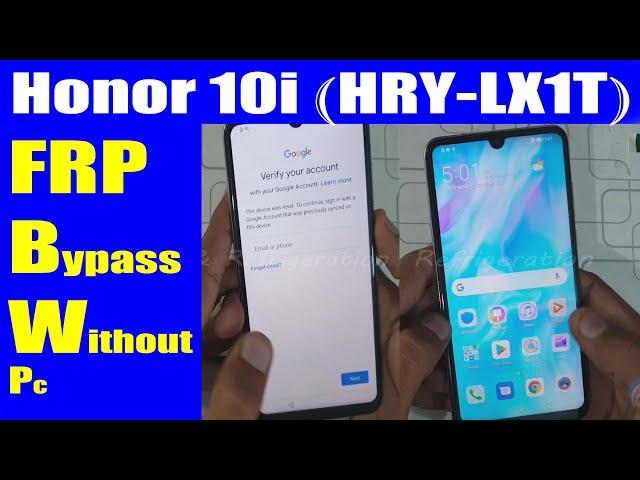 Honor 10i/Lite (HRY-LX1T) FRP Bypass Google Account Without PC | Urdu Hindi