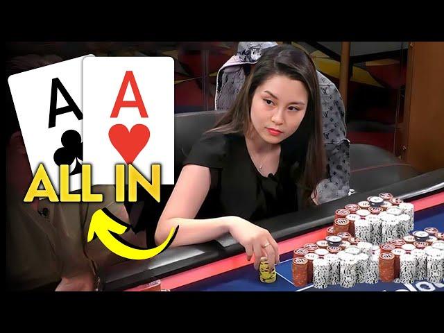 Poker Queen With POCKET ACES for $368,000 at Super High Stakes Cash Game