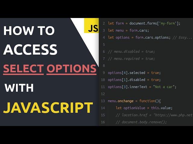 How to access select option tags with JavaScript | HTML & JavaScript tutorial