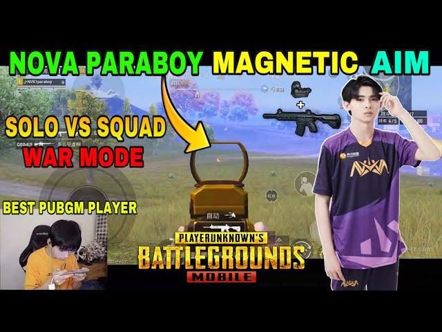 Nova XQF Paraboy Magnetic Aim in Solo vs Squad War Mode | Nova Paraboy gameplay | nova paraboy pubg|