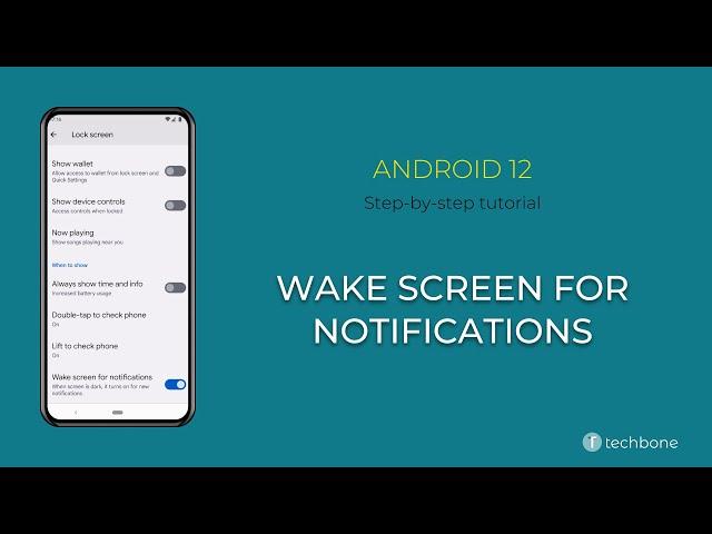 How to Turn on/off Screen-wake when receiving Notifications [Android 12]