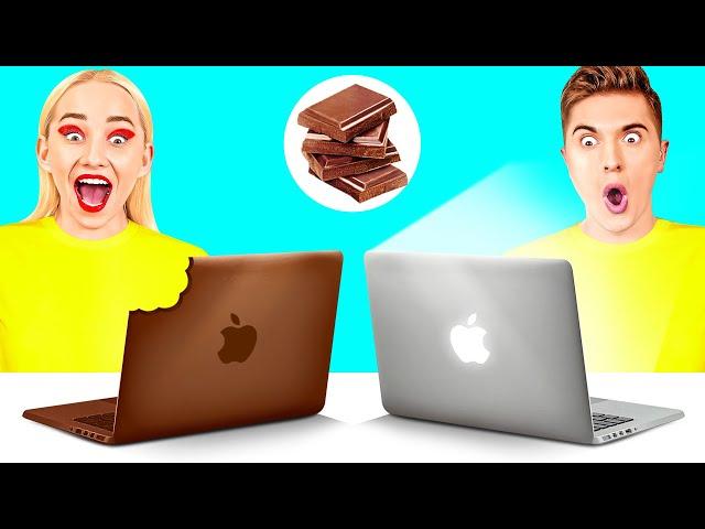 Real Food vs Chocolate Food Challenge | Funny Food Situations by HAHANOM Challenge