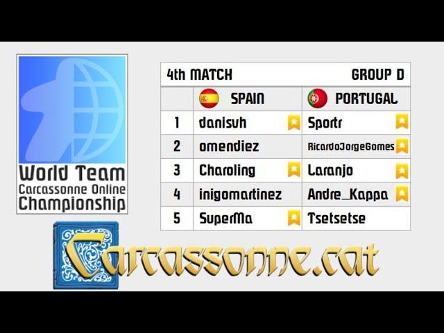 Carcassonne World Team Championship  (Spain vs. Portugal) | Live Cast