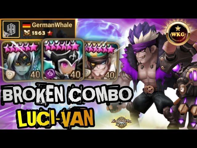 BRUTAL DMG FROM GERMANWHALE with LUCIFER TEAM IN RTA SUMMONERS WAR