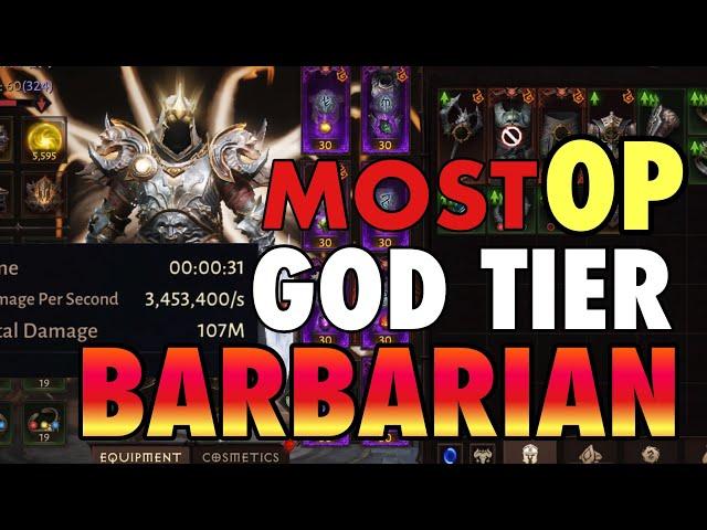 INSANE GOD TIER DAMAGE BARBARIAN BUILD! 3.2 MILLION+ DAMAGE A SECOND  DIABLO IMMORTAL