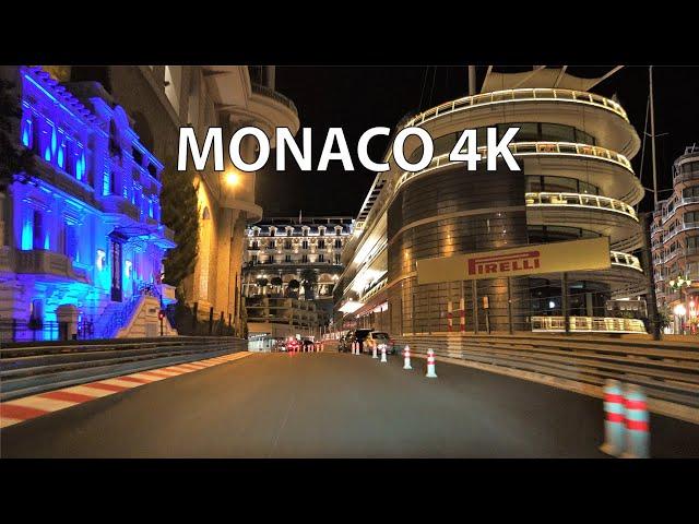 Monaco 4K - Night Drive - Europe's Billionaire Resort City