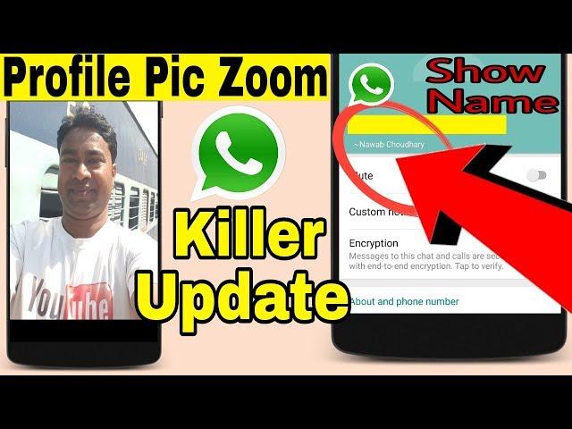 Whatsapp 2017 KILLER  Latest Update | Profile Picture Zoom Update | Show Unknown Number Name Hindi