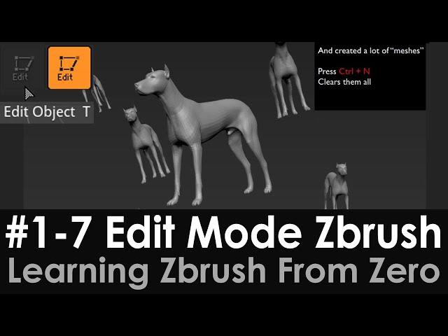 1-7 Edit Mode in Zbrush 2020, How edit mode works, Staying in it, how to get back into edit mode.