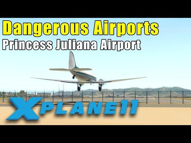 X-Plane 11: Dangerous Airports - St Maarten to St Barths in the Freeware C-47