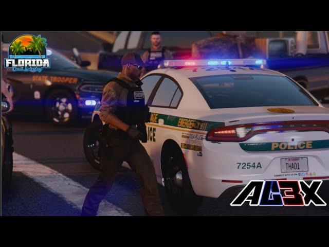 Miami Dade Police Patrol in a Realistic Florida Based Fivem Server | Florida Coast Roleplay