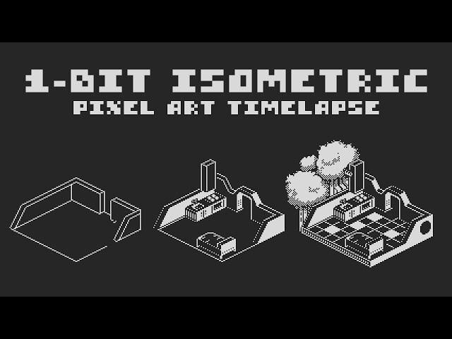 1-Bit Isometric Pixel Art Timelapse