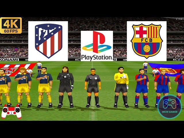 Winning Eleven 2002 - Atlético Madrid vs Barcelona - Duckstation PS1 on PC - Full Game [4K60]