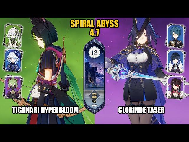 (F2P) Tighnari Hyperbloom & Clorinde Taser | Spiral Abyss 4.7 - Floor 12 | Genshin Impact