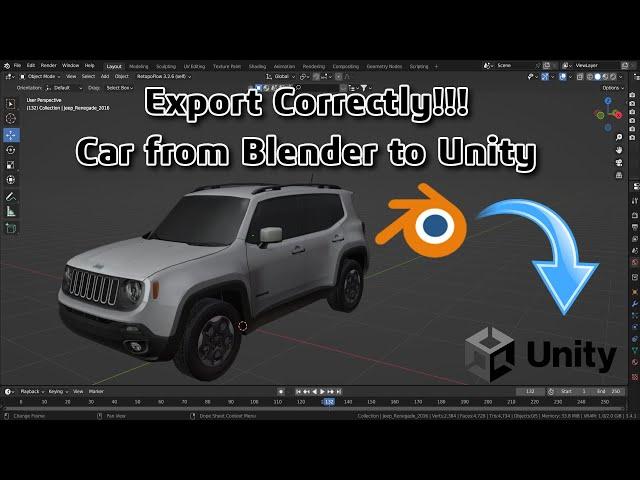 EXPORT CORRECTLY CAR FROM BLENDER TO UNITY