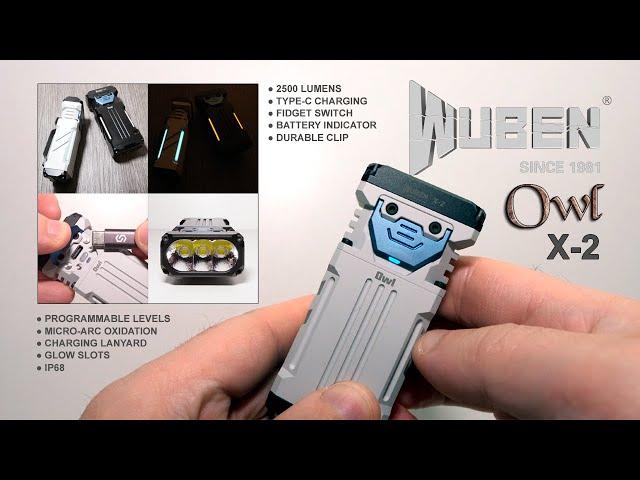 WUBEN Owl X-2 flat rechargeable EDC Flashlight - Little Beast, Mighty Power!!!!