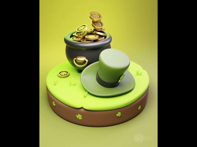 Happy St Patrick's Day (Blender 3D) #3d #blender #b3d