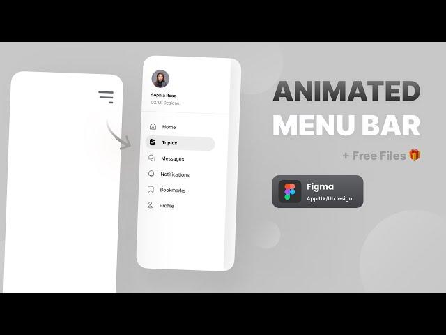 Creating an Animated Mobile App Navigation Menu Bar: UI/UX Design & Prototyping (App Sidebar)