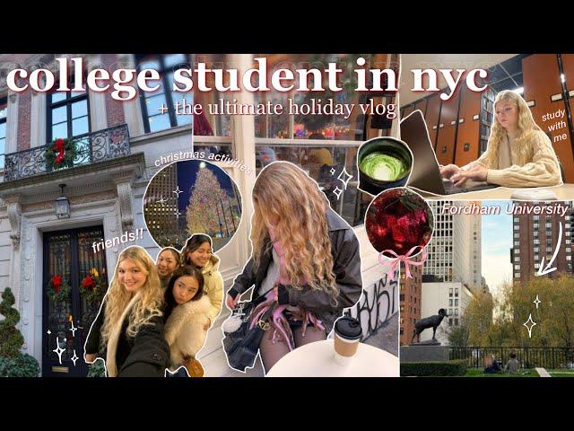 WEEK IN MY LIFE @ Fordham Uni  NYC holiday vlog, romanticizing college finals, & super productive!