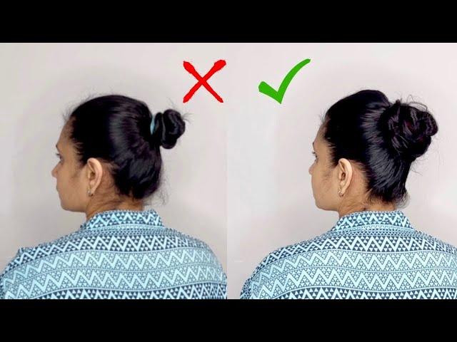 Try messy look for thin or medium hair|Perfect messy bun hairstyle for thin hair|  #hair #hairstyles