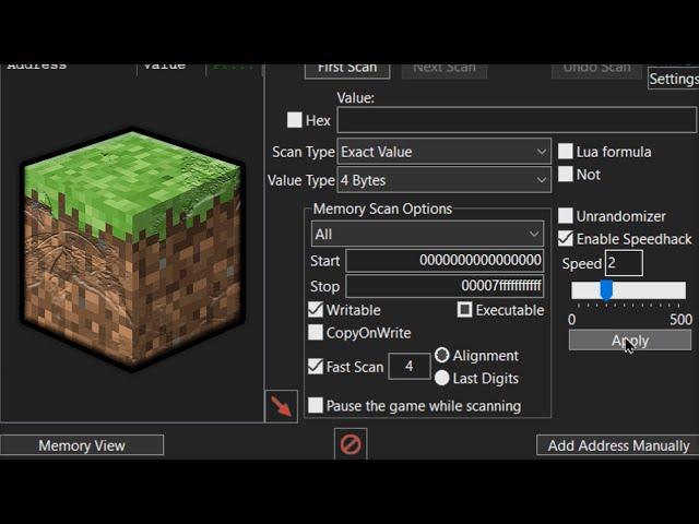 Speed-Hack Games/Applications using Cheat Engine | Minecraft