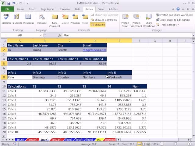 Excel Magic Trick 807:Protect Sheet To Allow Data Enter Only In Cells With Raw Data