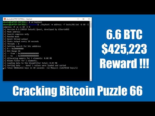 How To Crack Bitcoin Puzzle 66 With Keyhunt