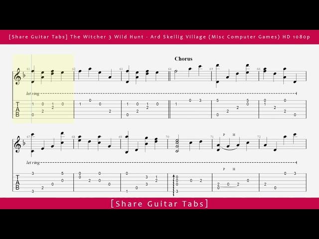 [Share Guitar Tabs] The Witcher 3 Wild Hunt - Ard Skellig Village (Misc Computer Games) HD 1080p