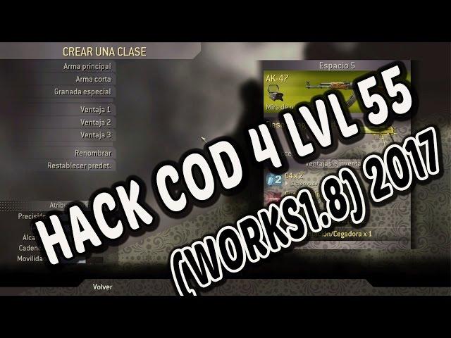 CALL OF DUTY 4 :NEW!!LEVEL 55 HACK & ALL WEAPONS UNLOCKED! (1.8 WORKS!!!)