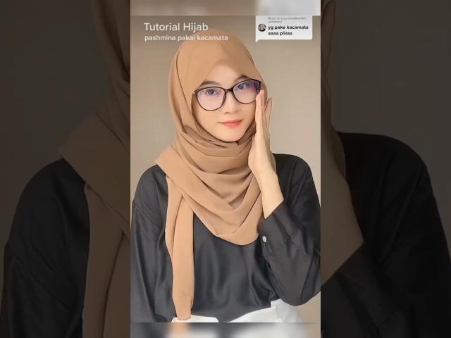 3 hijab style with glasses  #hijab #hijabstyle #hijabtutorial #hijabers #shorts #shawl