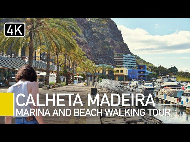 Calheta Beach & Marina, Madeira, Portugal | Calheta Walking Tour 4K