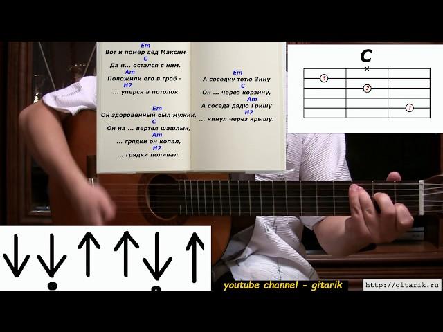 Дворовая песня - Дед Максим (Разбор на гитаре, без мата)