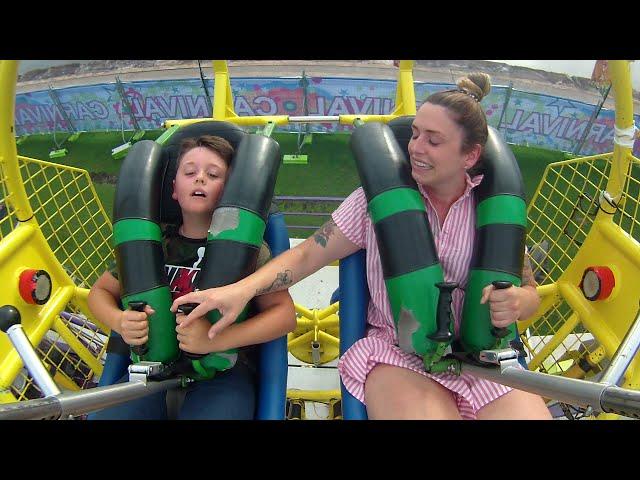 Kid passes out on Sling Shot Ride. More than once.