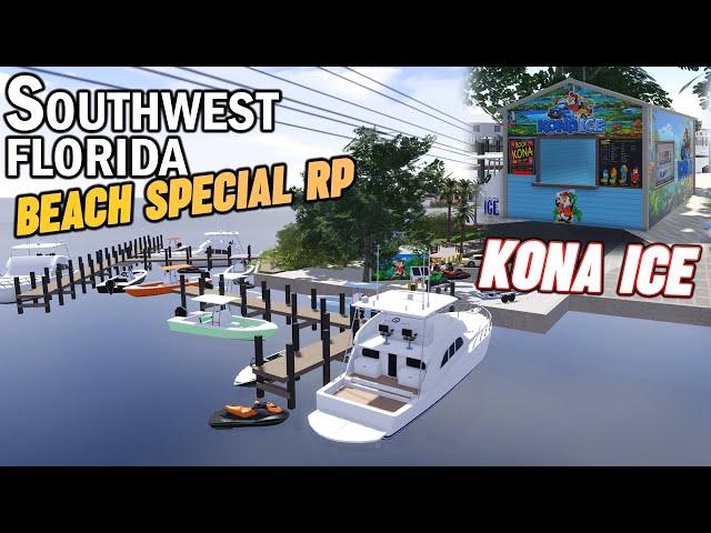 (BOATS AND KONA ICE STAND!!) SPECIAL BEACH RP!! || ROBLOX - Southwest Florida