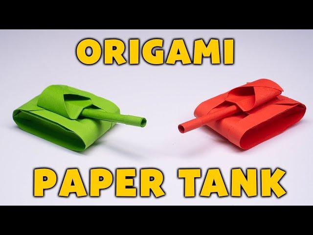 Easy Origami Paper Tank || How to make paper tank