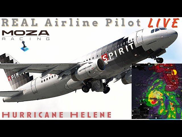 Chasing Hurricane Helene | Real Airbus Captain | Fenix A319 | #helene | #mozaflight #msfs2020 #fenix