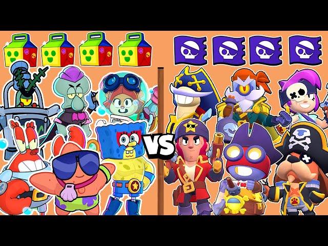 SPONGE BOB BRAWLERS vs PIRATES | WHICH IS MORE POWERFUL? | BRAWL STARS