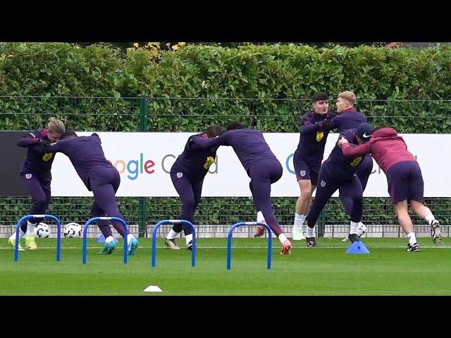 Jude Bellingham and Harry Kane in England training ahead of Republic of Ireland League match