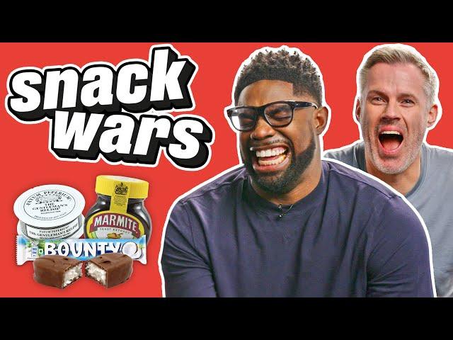 Micah Richards And Jamie Carragher Rate Food From England And The Rest Of Europe | Snack Wars