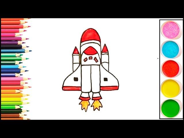 Rocket drawing, painting for kids, kids drawing, magic fingers art, drawing tutorial, how to draw