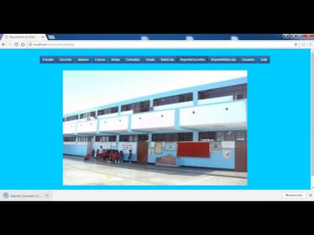 sistema de matricula web Php + Mysql