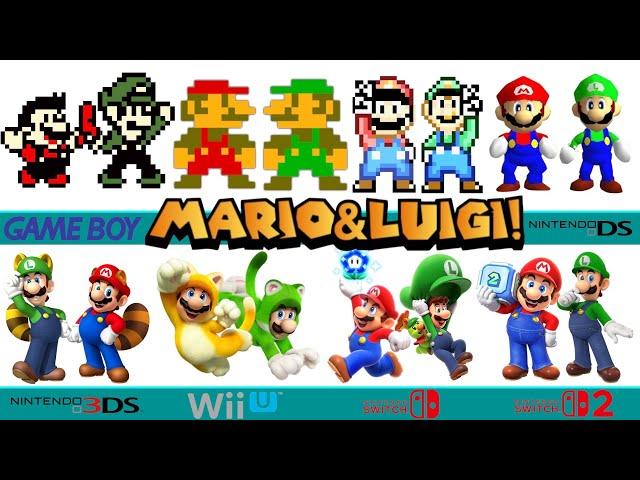 Evolution of Mario & Luigi in Handheld Nintendo Consoles - Super Mario Bros Games vs LEGO