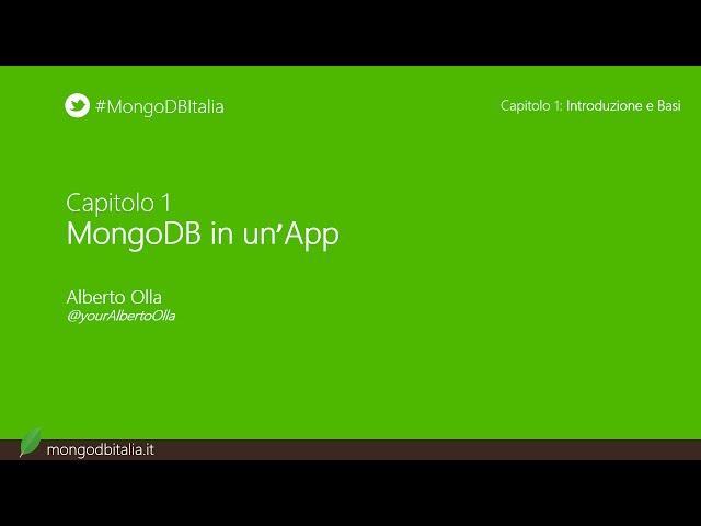 MongoDB in un'App - Corso base di MongoDB