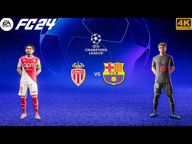 FC 24 - Monaco Vs Barcelona - Ft. Yamal | UEFA UCL 24/25 Match | 4K HDR